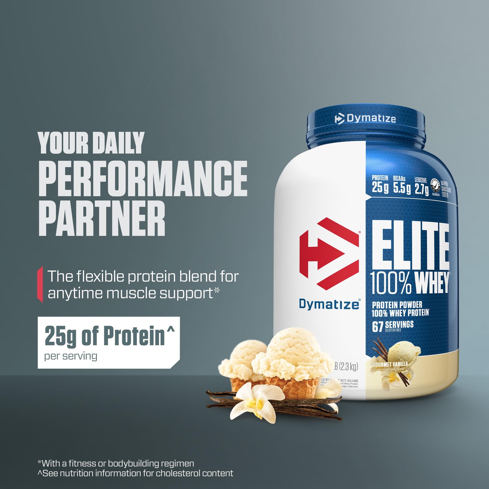 Dymatize Elite 100% Whey Protein Powder, 5 Pound (Pack of 1), Gourmet Vanilla