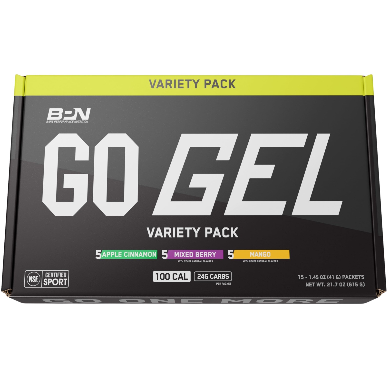 BARE PERFORMANCE NUTRITION, BPN Go Gel Endurance, 24g 1.45 Ounce (Pack of 15)