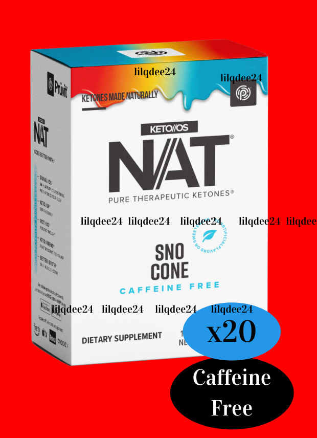 🔥Pruvit Keto OS NAT Ketones SNO CONE Caffeine Free Box 20 Pk Exp ’27