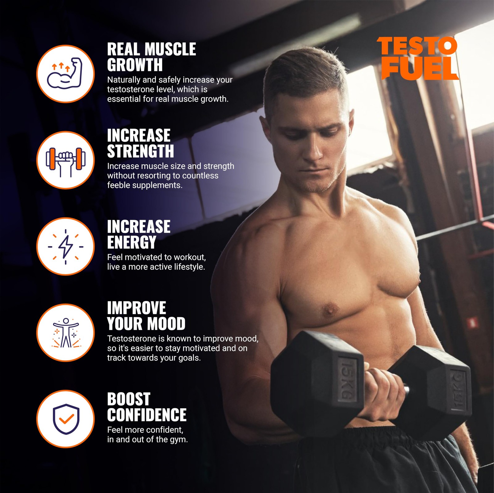 ROAR AMBITION TestoFuel 120 T-Booster Pills – Test 120 Count (Pack of 1)