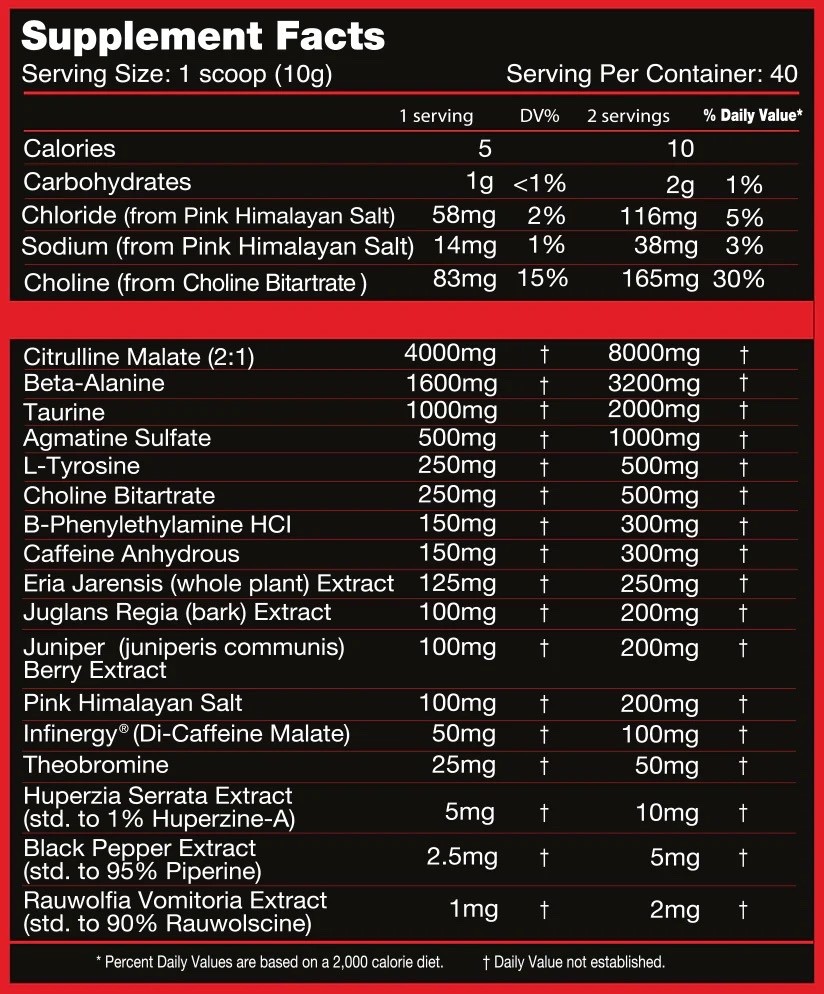 Killer Labz FIRST DEGREE High Stim Pre-Workout 2 Flavors to choose Description