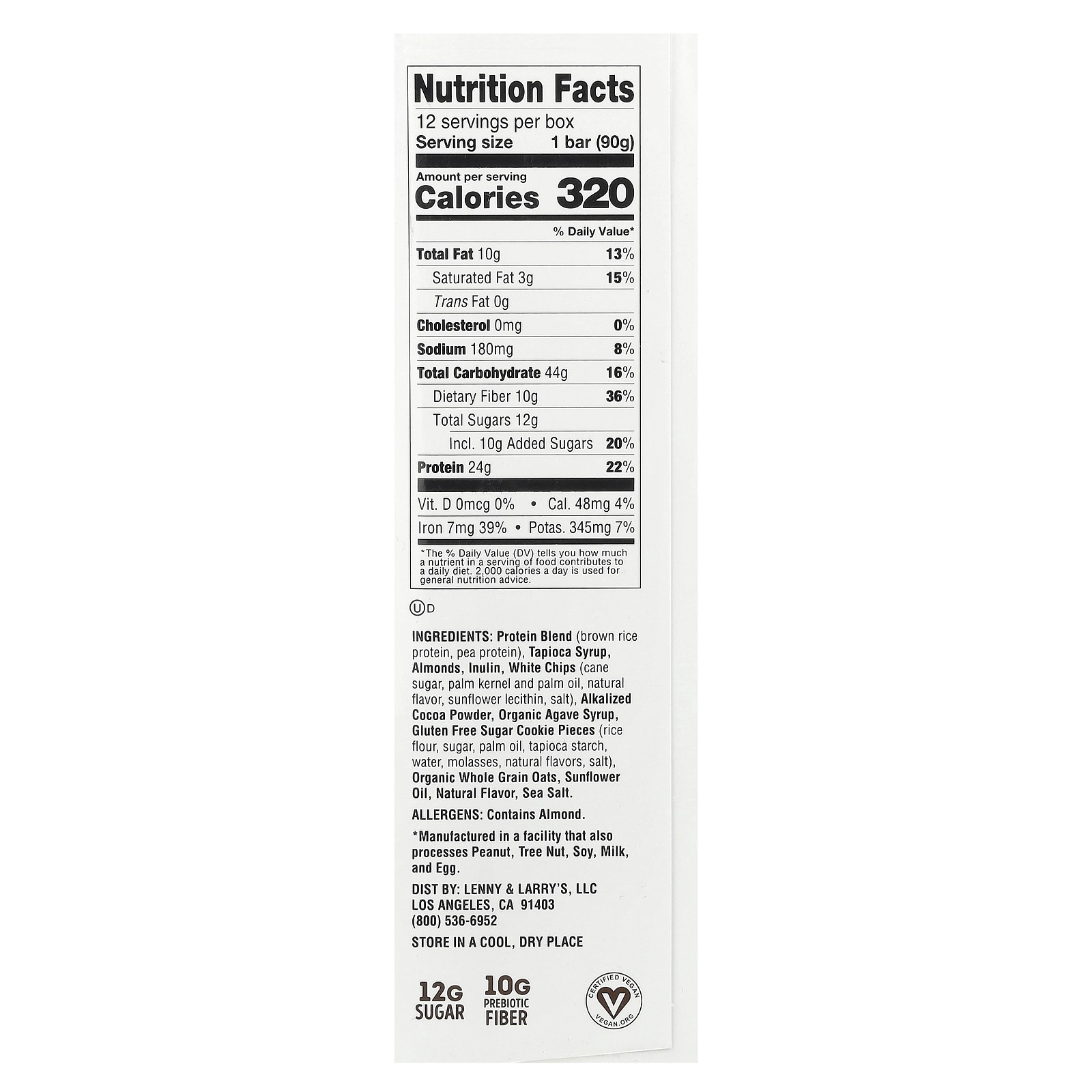 Cookie-Fied® Big Bar, Cookies & Creme, 12 Bars, 3.17 oz (90 g) Each