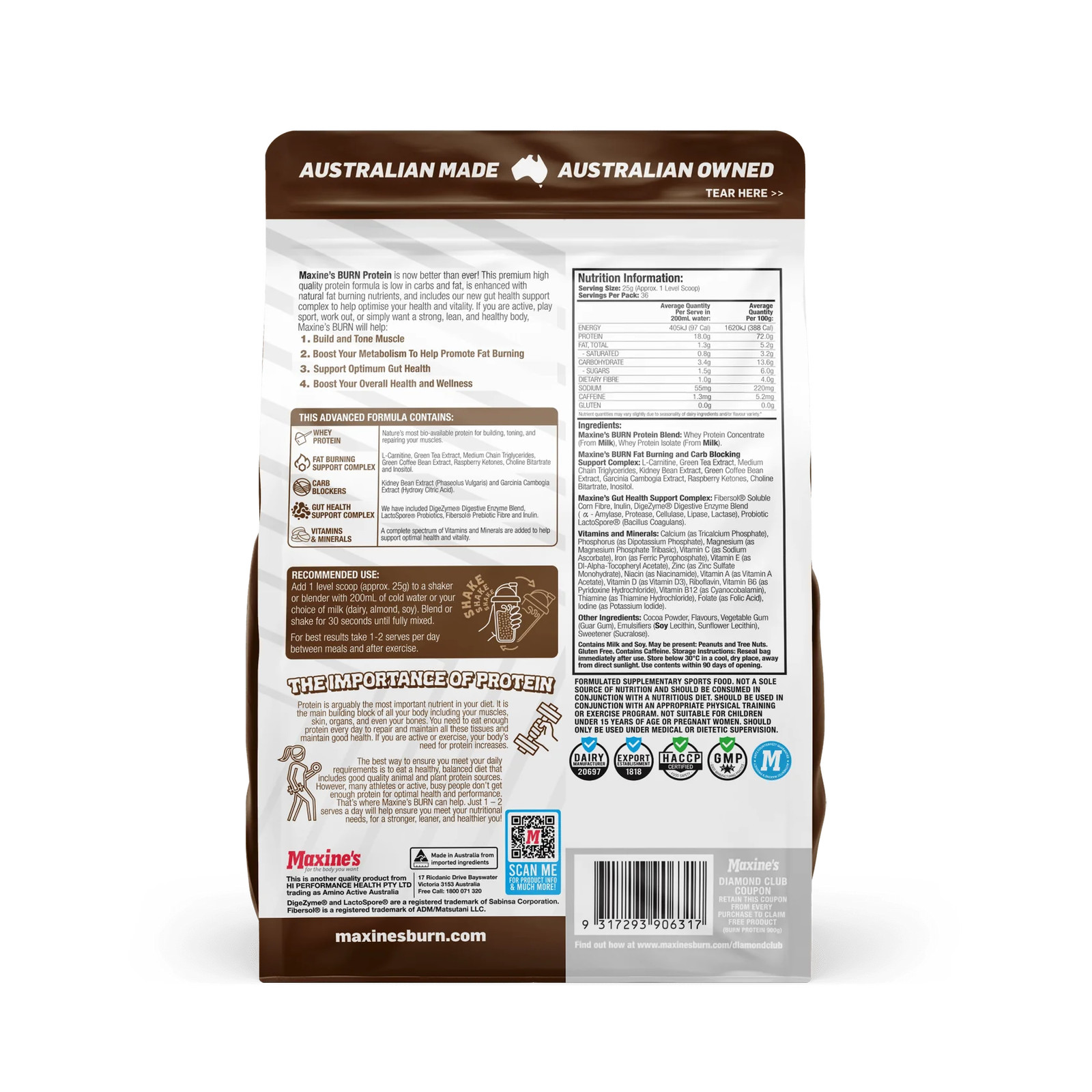 Maxines Burn Protein by Maxines
