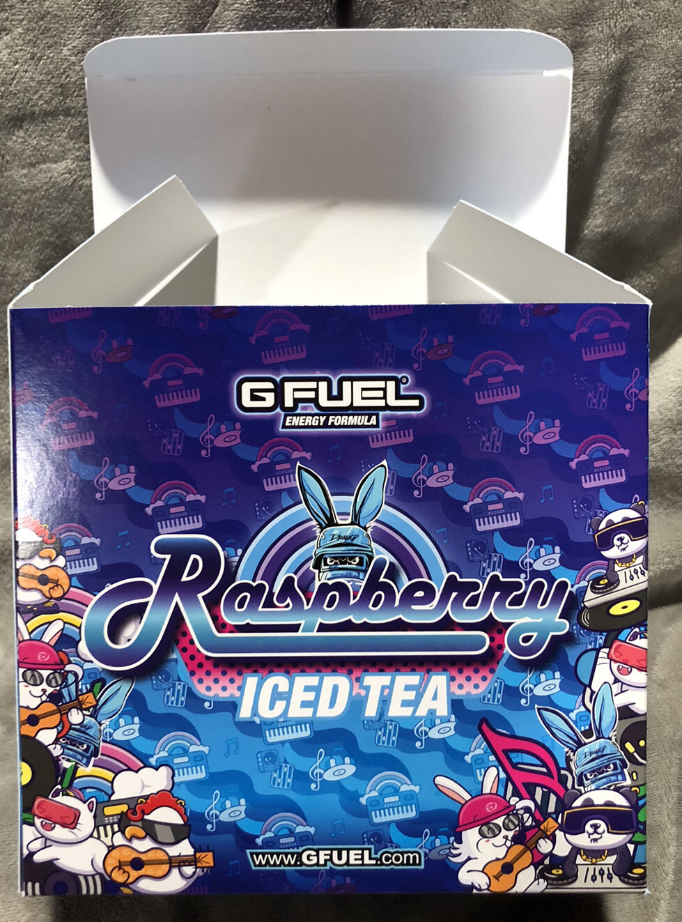 G Fuel Raspberry Iced Tea Collectors Box Sticker, Tub, Box, & Cup READ