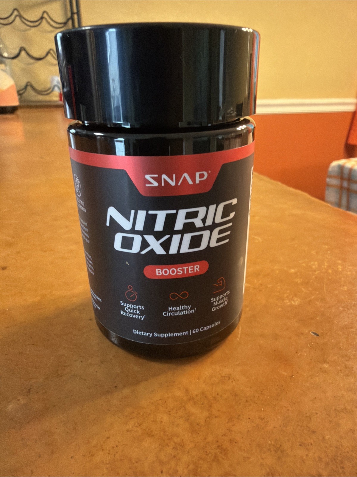 SNAP Nitric Oxide Booster – L-Arginine, L-Citrulline – 60 Capsules EXP 08/2028