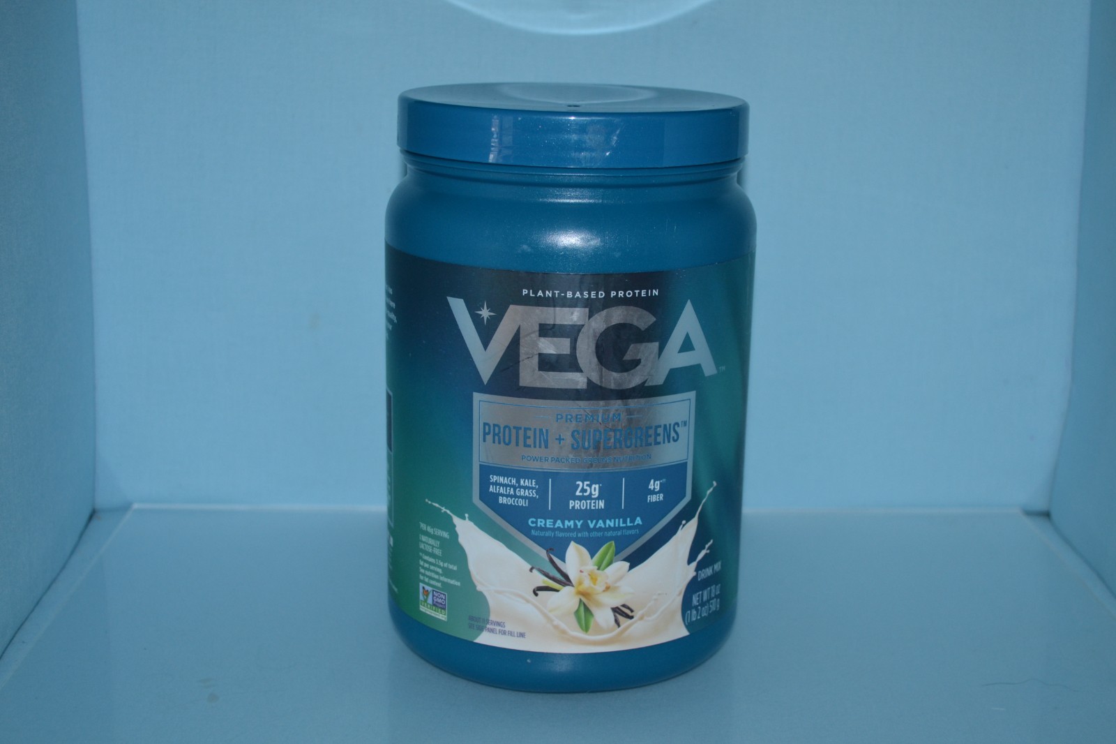 Vega Premium Protein + Supergreens, Creamy Vanilla, 11 Servings, Exp. 11/26