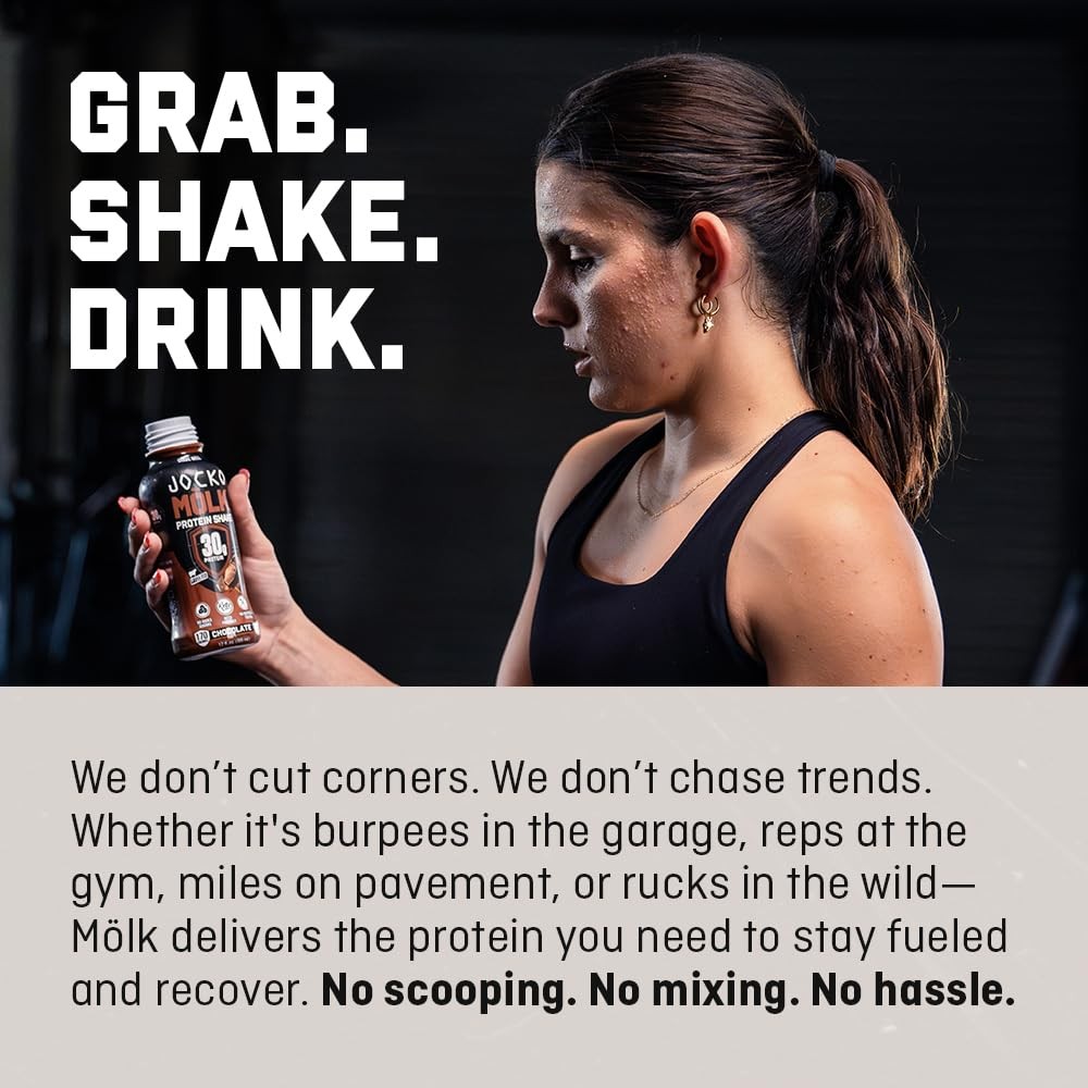 Jocko Mölk 30g Grass Fed Protein Shakes – No Added 12 Fl Oz (Pack of 12)