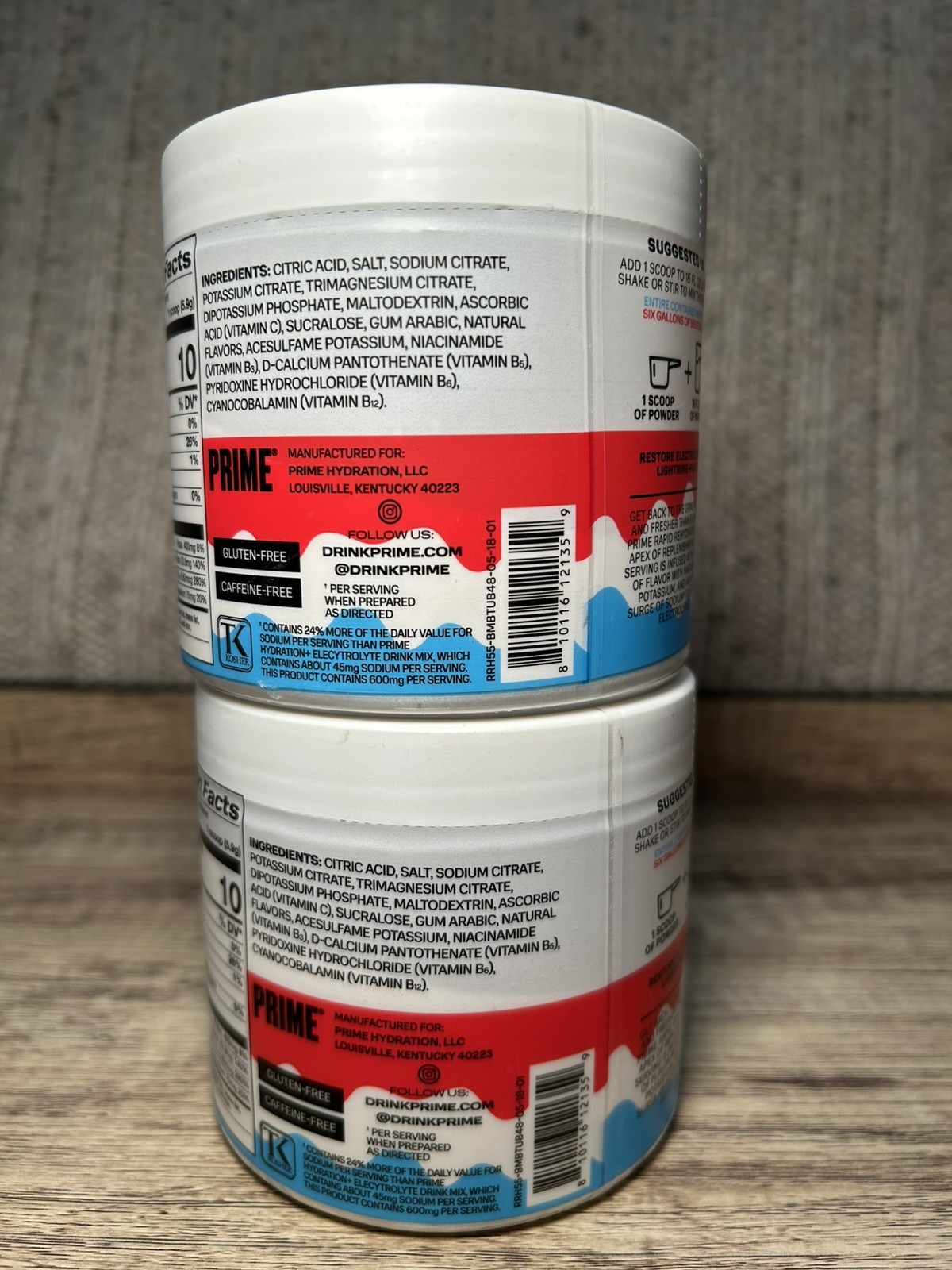 Prime Rapid Rehydration Electrolyte Powder Ice Pop 9.9oz Exp 2/28 2 Pack!