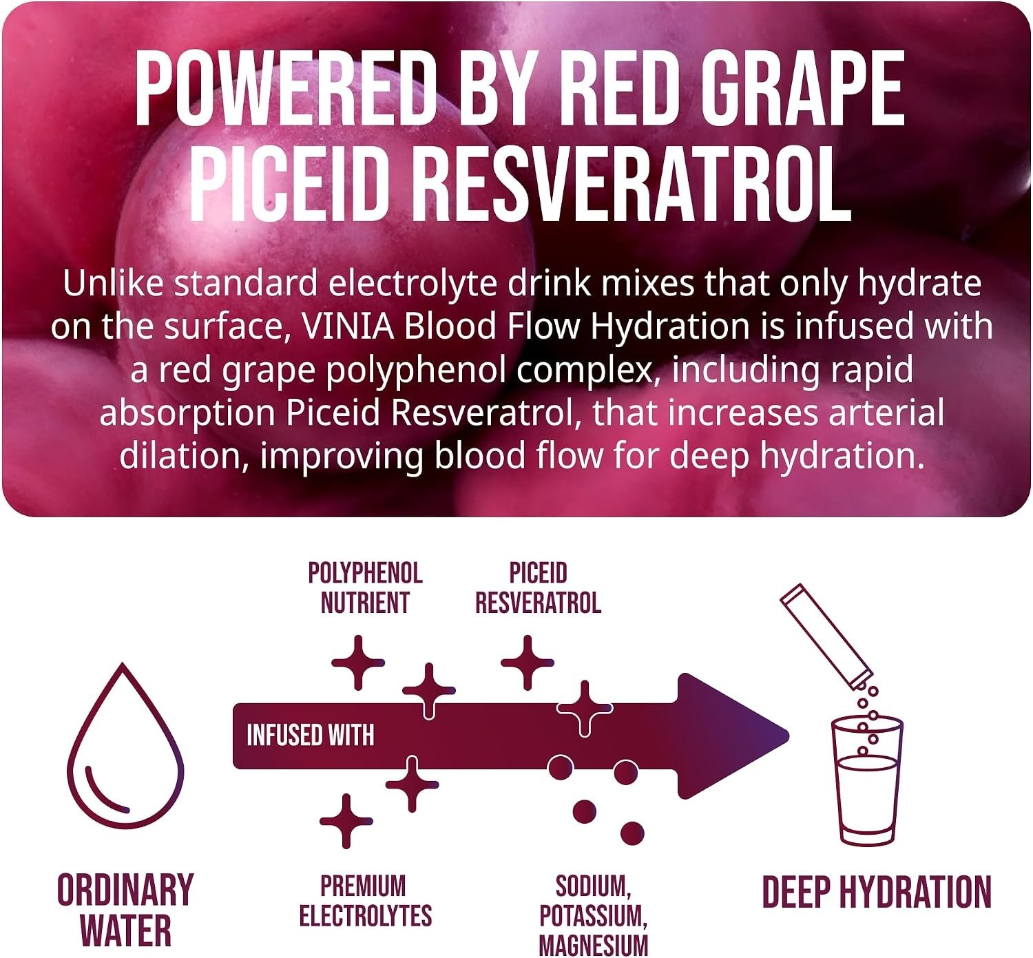 Resveratrol Electrolyte Hydration Powder Mix | Boost Blood Flow & Circulation…