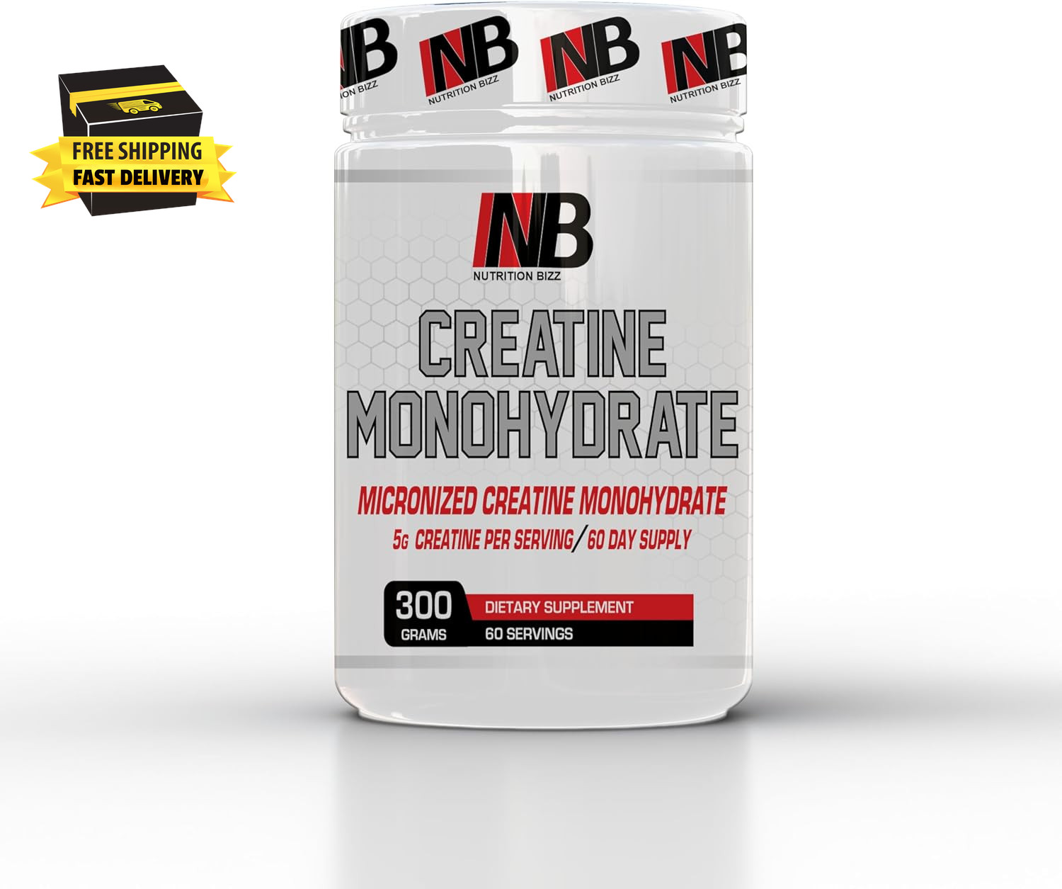 Micronized Creatine Monohydrate Powder 300 Grams Unflavored 60 Days Supply 5 Gra