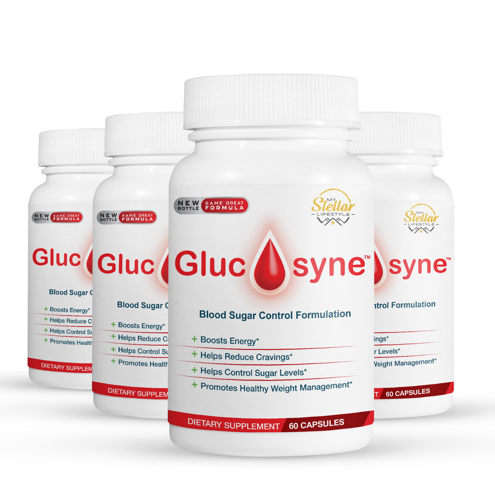 4 Pack Glucosyne, fórmula de control de azúcar en la sangre-60 Cápsulas x4