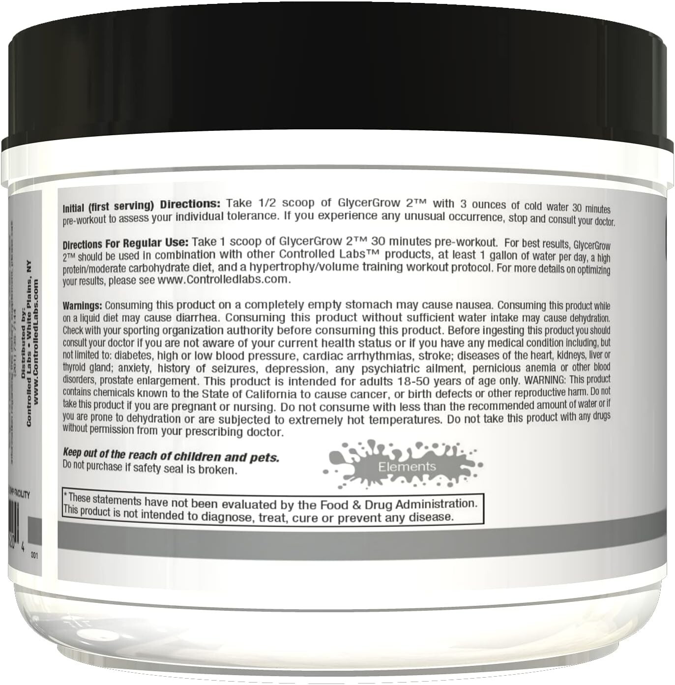 Controlled Labs Glycergrow Glycerol Pump Nitric Oxide Powder 60 Servings New