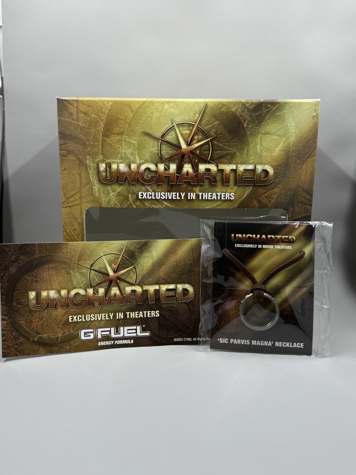 Gfuel Uncharted Empty Collector’s Box with Sticker and Necklace