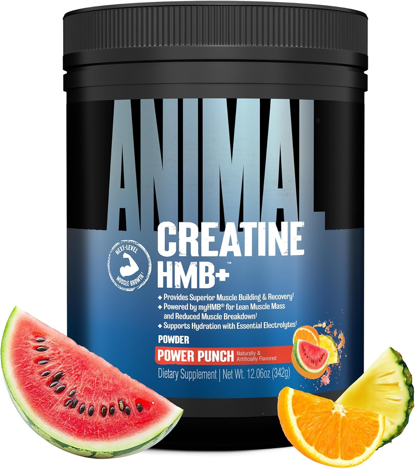 Animal Creatine HMB Powder Power Punch 30 Servings 5g Creatine + Electrolytes