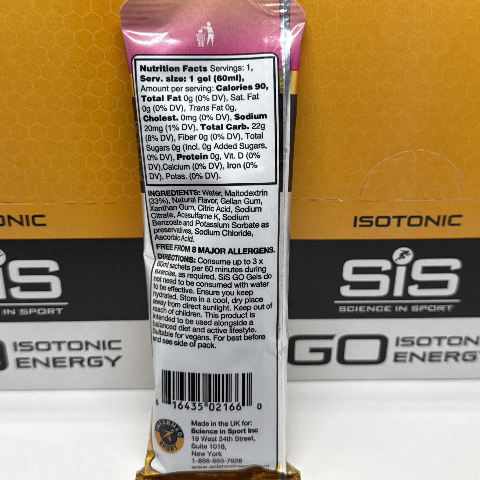 60 Pack Science in Sport Energy Gel SIS Go Isotonic Energy TUTTI FRUTTI BB 08/26