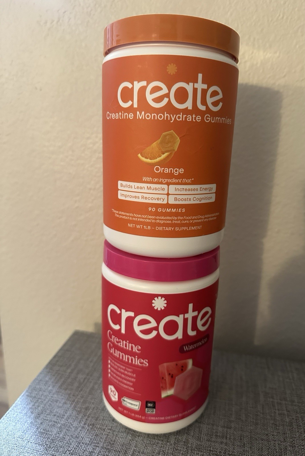 Create Creatine Monohydrate Gummies Orange & Watermelon – 2 Month supply (180)