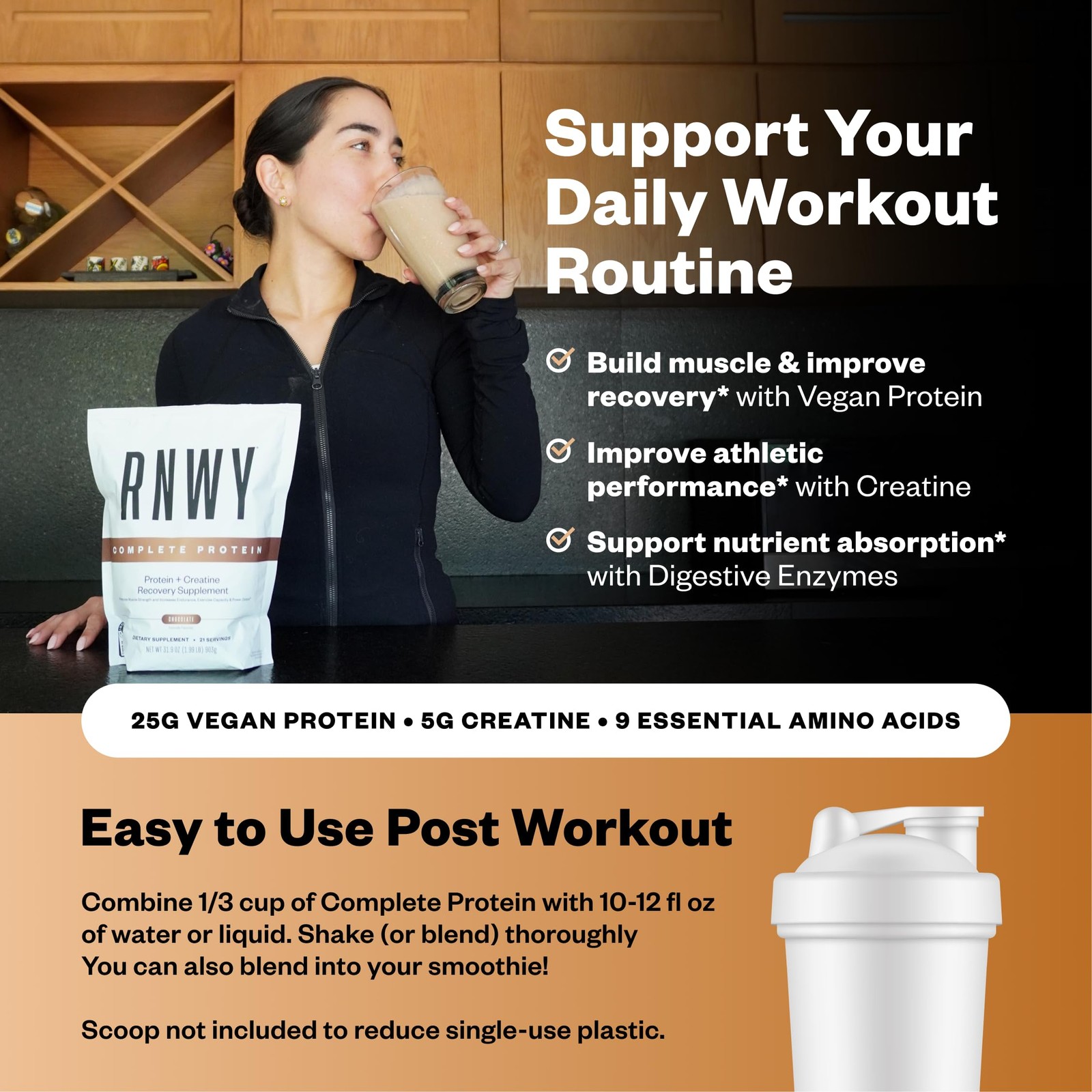 Rnwy Complete Protein 25G Yeast Protein 5G Creatine Monohydrate Vegan