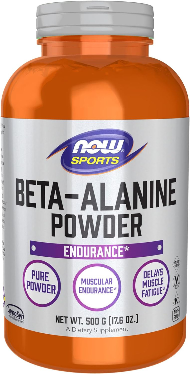 NOW Sports Beta-Alanine Pure Powder 2,000 Mg, Muscular Endurance, 500 Grams