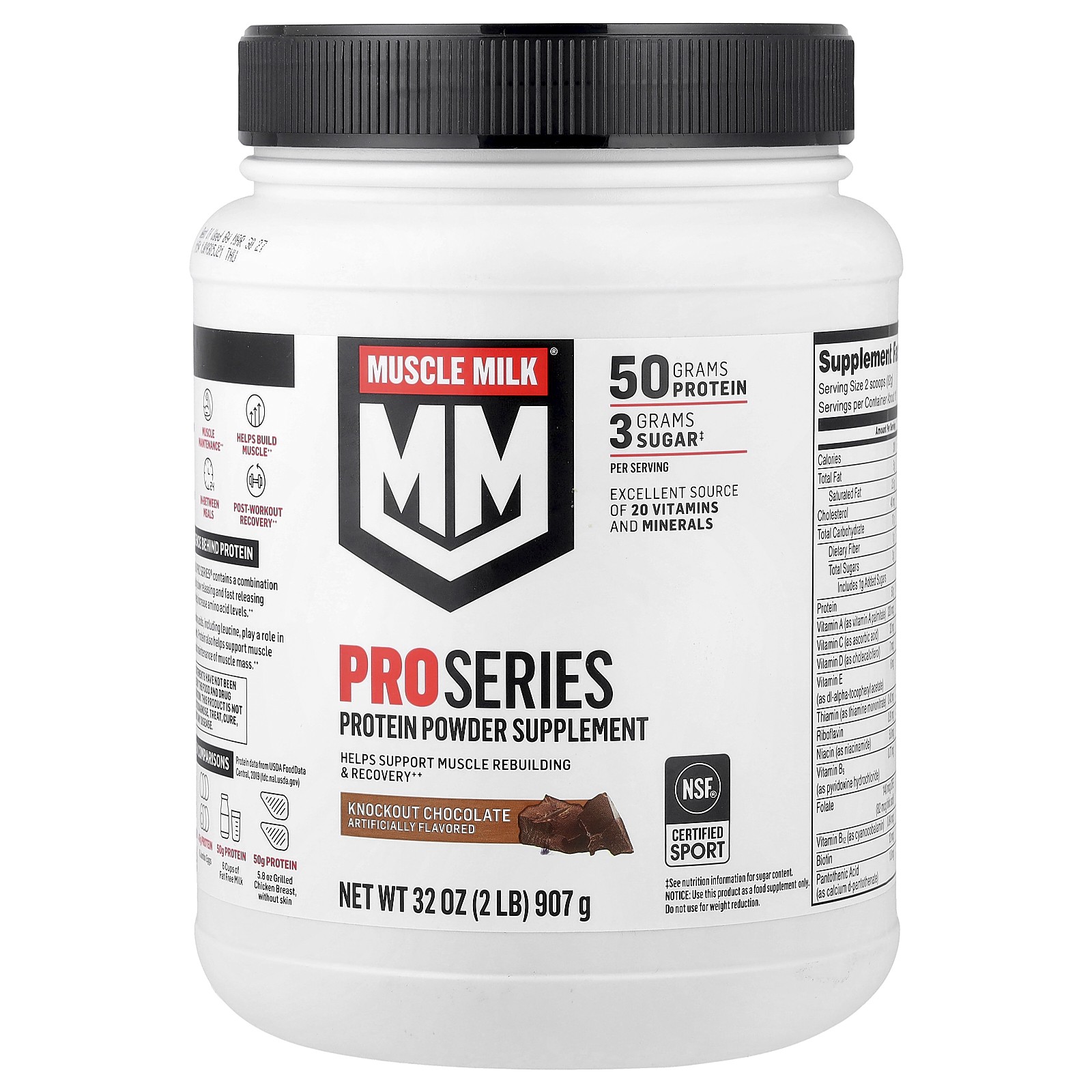 Pro Series, Protein Powder, Knockout Chocolate, 2 lb (907 g)