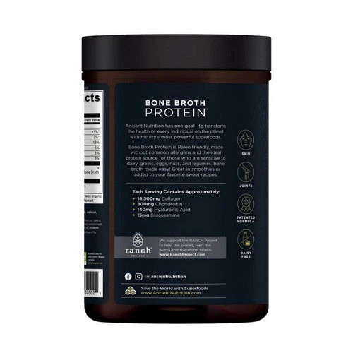 Anceint Nutrition, Bone Broth Protein Chocolate, 17.8 Oz