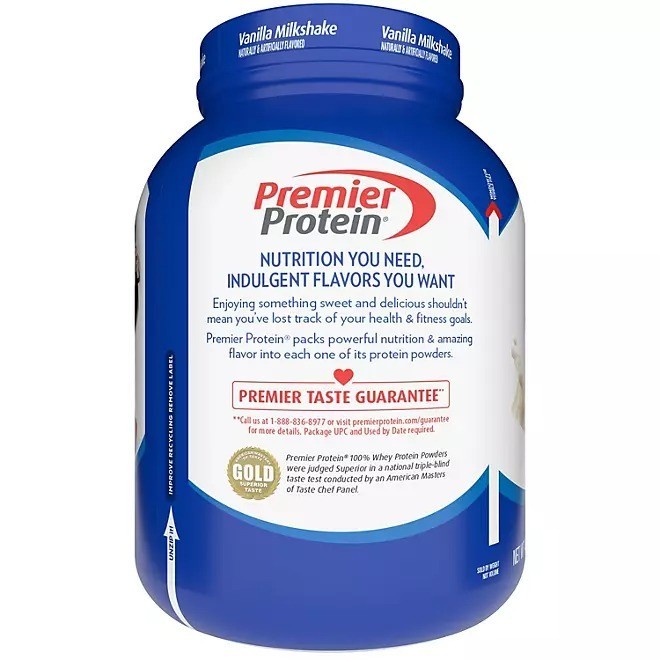 Premier Protein 30g High Protein Powder, Vanilla Milkshake, 3 lbs.