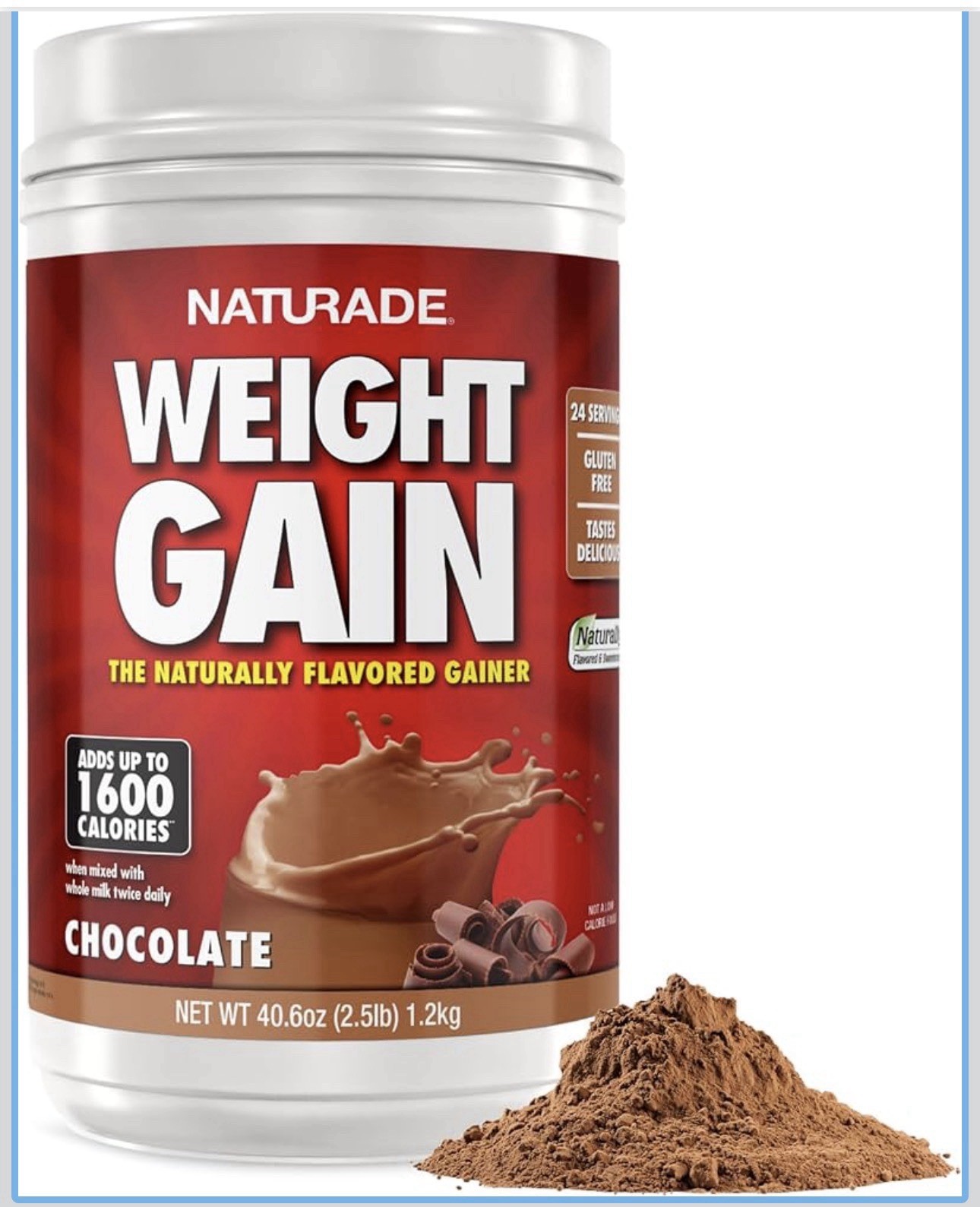 Naturade Weight Gain Nutrition Drink Mix 40.6 Oz Chocolate Flavor