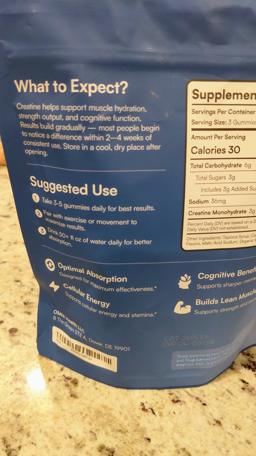 OMNI X2 Creatine Monohydrate Gummies – Supports Muscle Growth, Watermelon