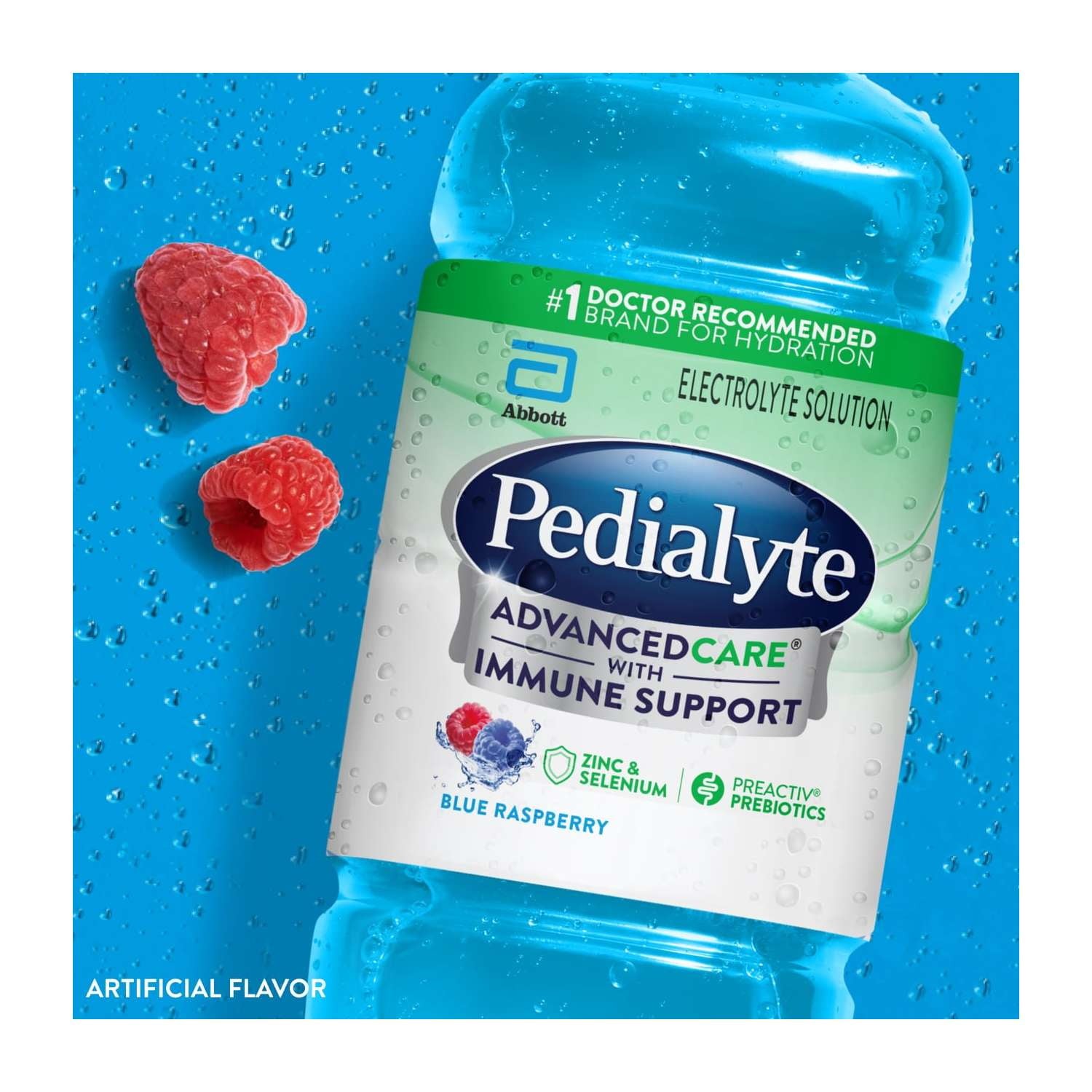 Pedialyte AdvancedCare Electrolyte Drink, Blue Raspberry, 1 Liter
