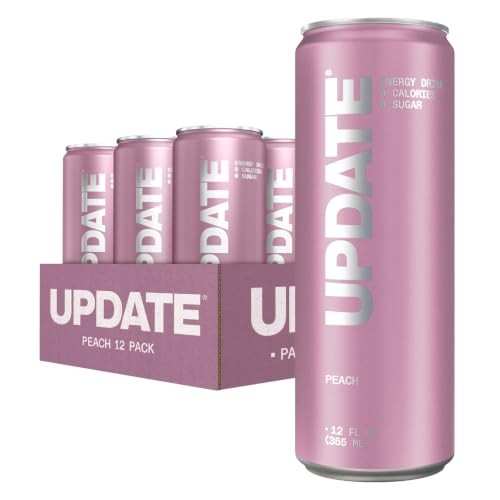 Caffeine Free Energy Drink, Paraxanthine, 12 Pack, 12 oz | Zero Sugar, Peach
