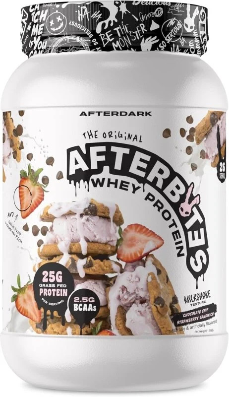 AFTERDARK Afterbites Whey Protein Powder, 25g Protein, CHOC STRAW COOKIE SANDWIC