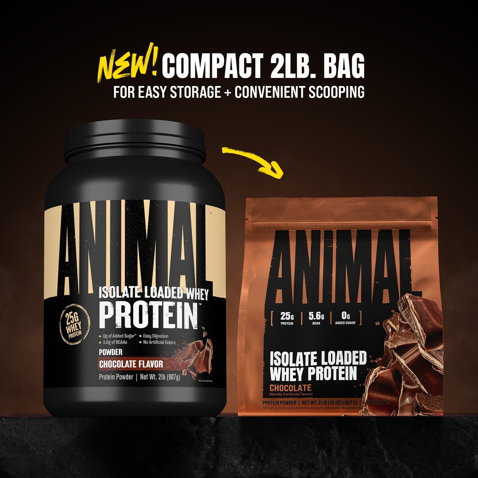 Animal Whey Isolate Protein Powder – Loaded 2 Pound (Pack of 1), Chocolate