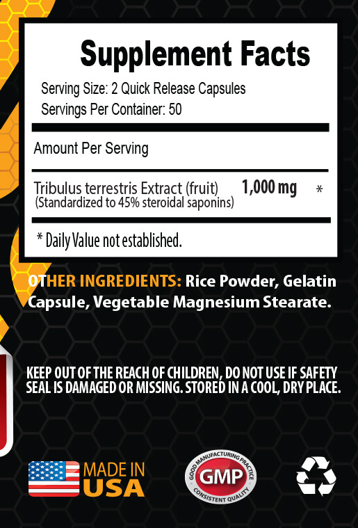 Sexual Enhancement Best Seller – TRIBULUS TERRESTRIS – 2 Bottles 200 Capsules