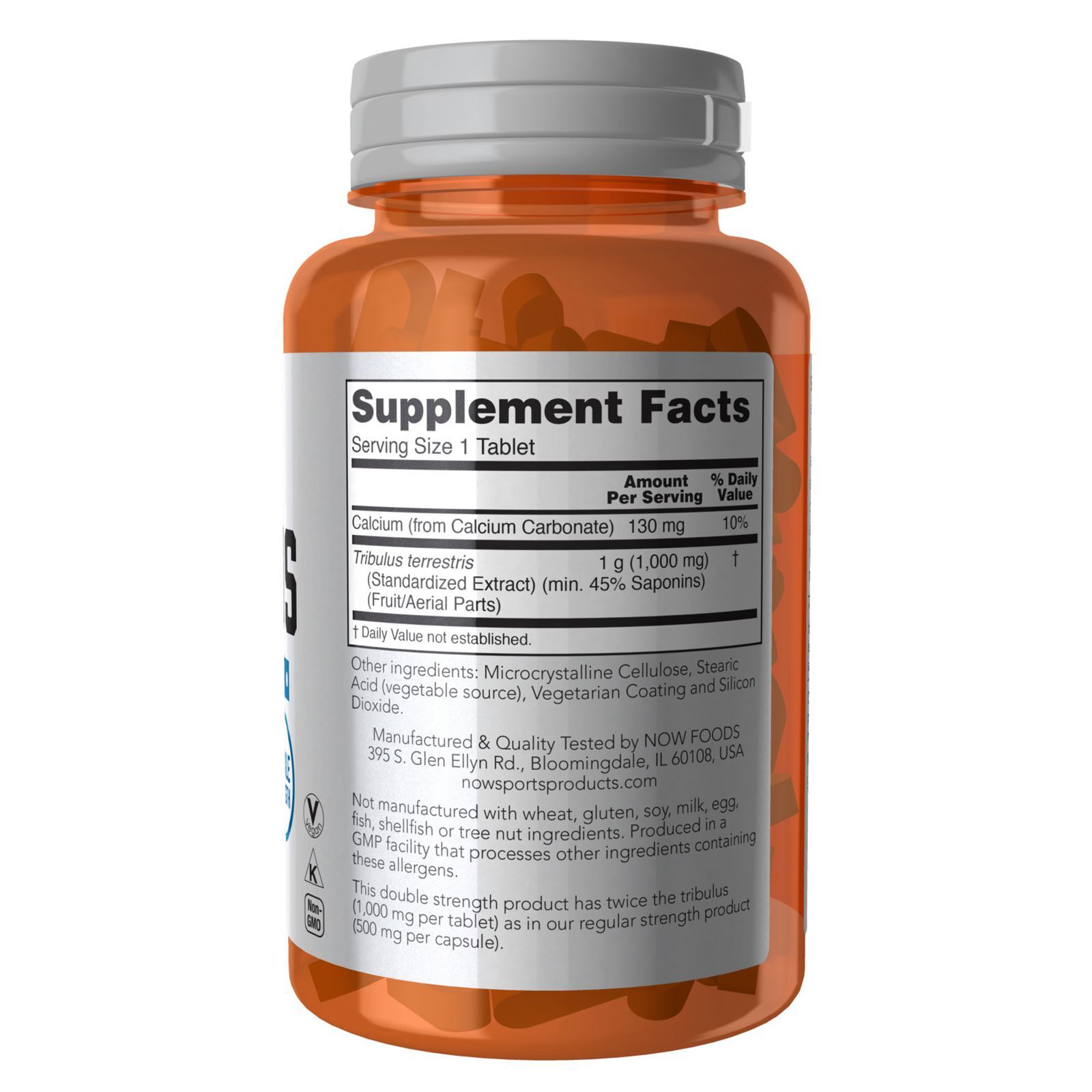 3 x NOW FOODS Tribulus 1000 mg 90 Tabs 45% Saponins Testosterone Boost