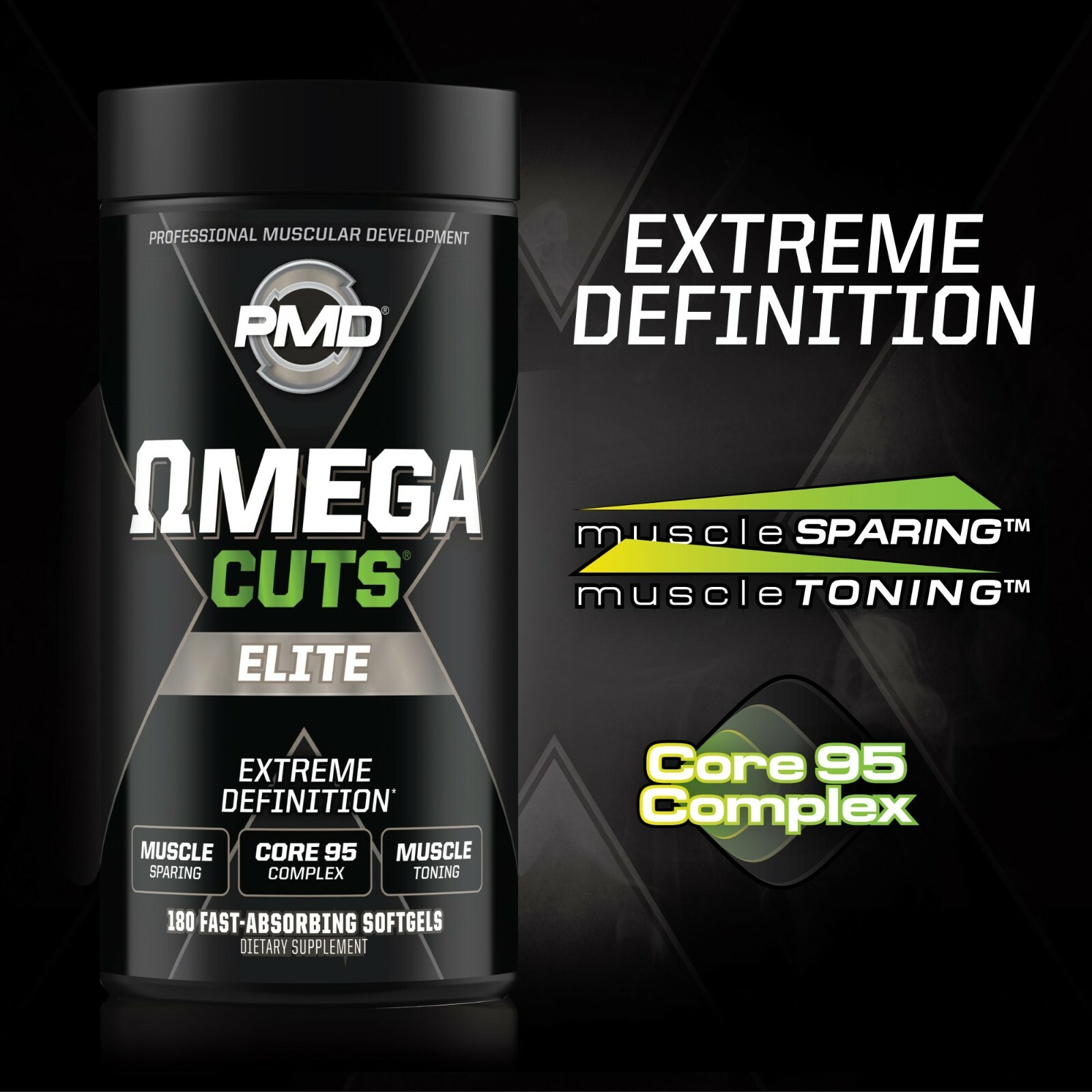 Omega Cuts Elite – Omega Fatty Acids & CLA for Muscle & Definition -180 Softgels