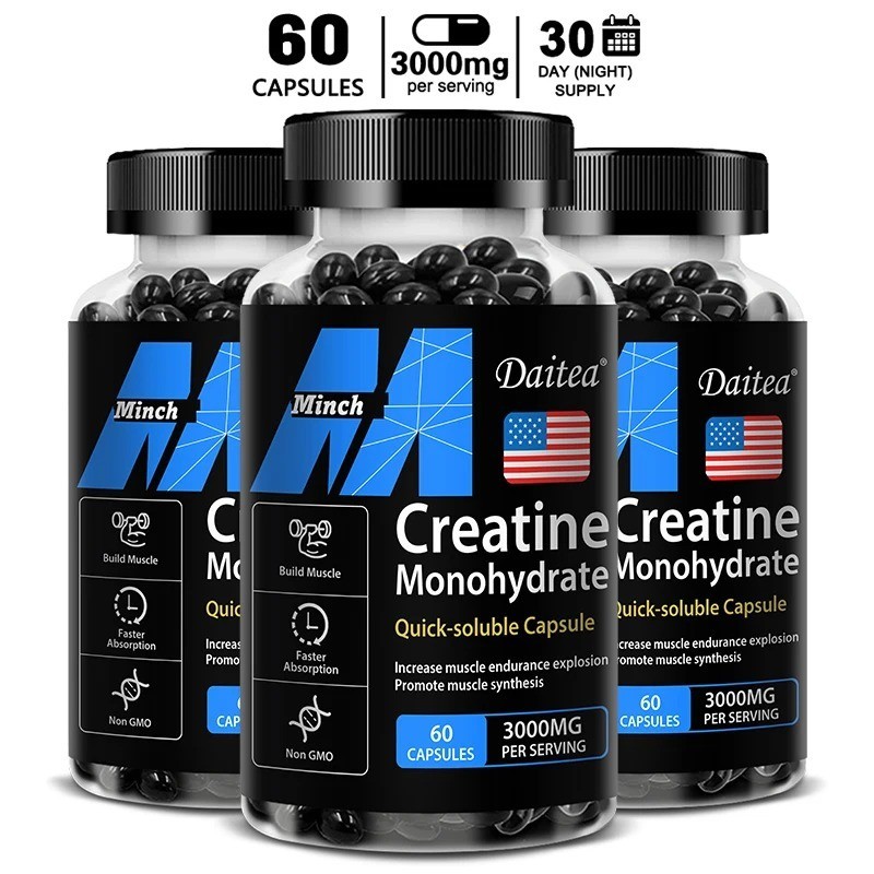 Creatine Monohydrate 3000mg Per Serving Pre Workout Muscle Support No Extra Char