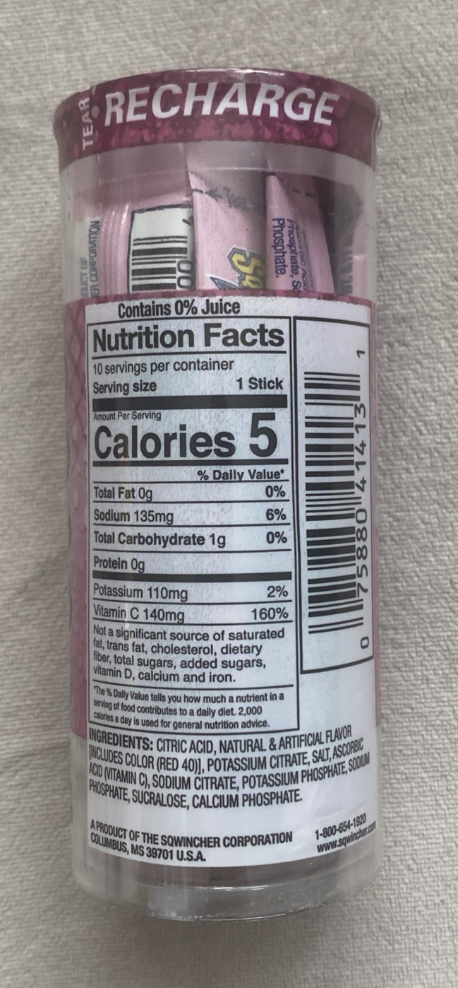 Sqwincher Zero Electrolyte Replenishment, Strawberry Lemonade 10 Ct 075880414131