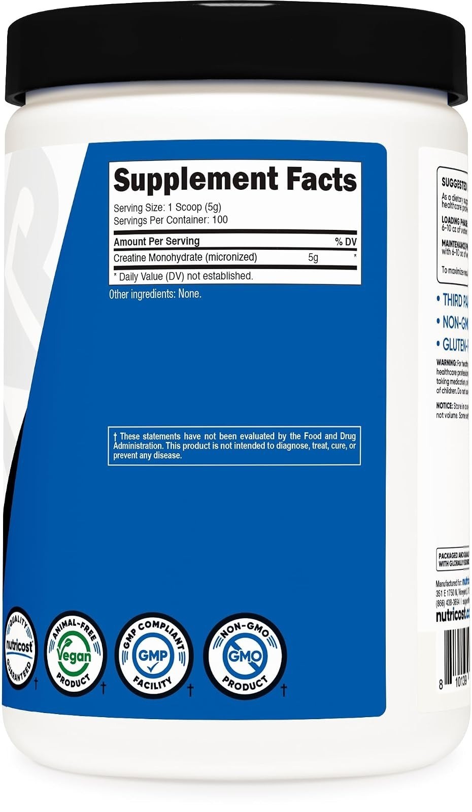 Nutricost Creatine Monohydrate Micronized Powder 500G – 100 Servings