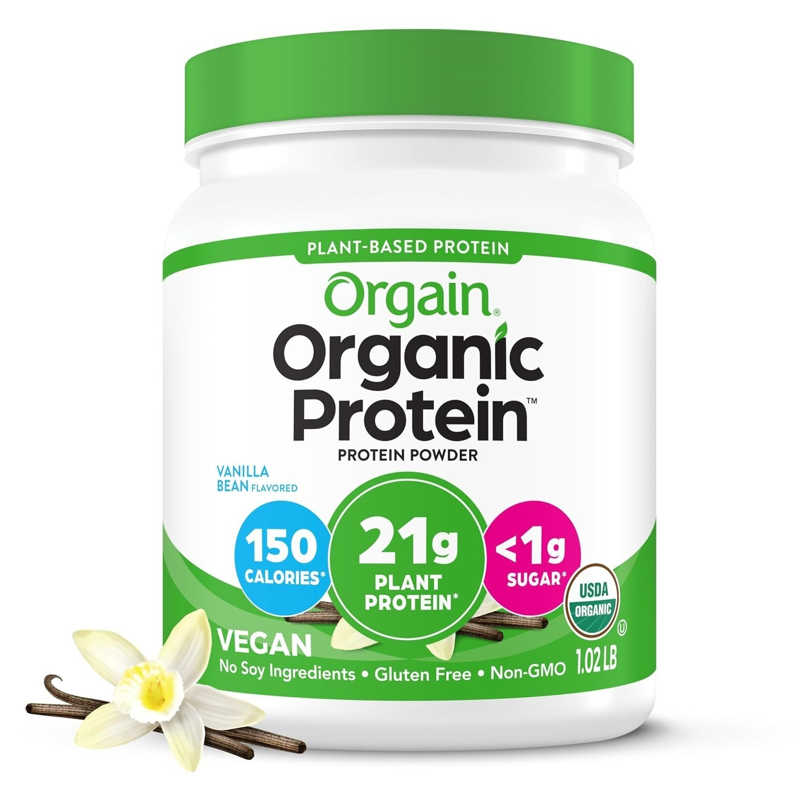 Orgain Organic Vegan Protein Powder 21g Creamy Chocolate Fudge 2.03 lb
