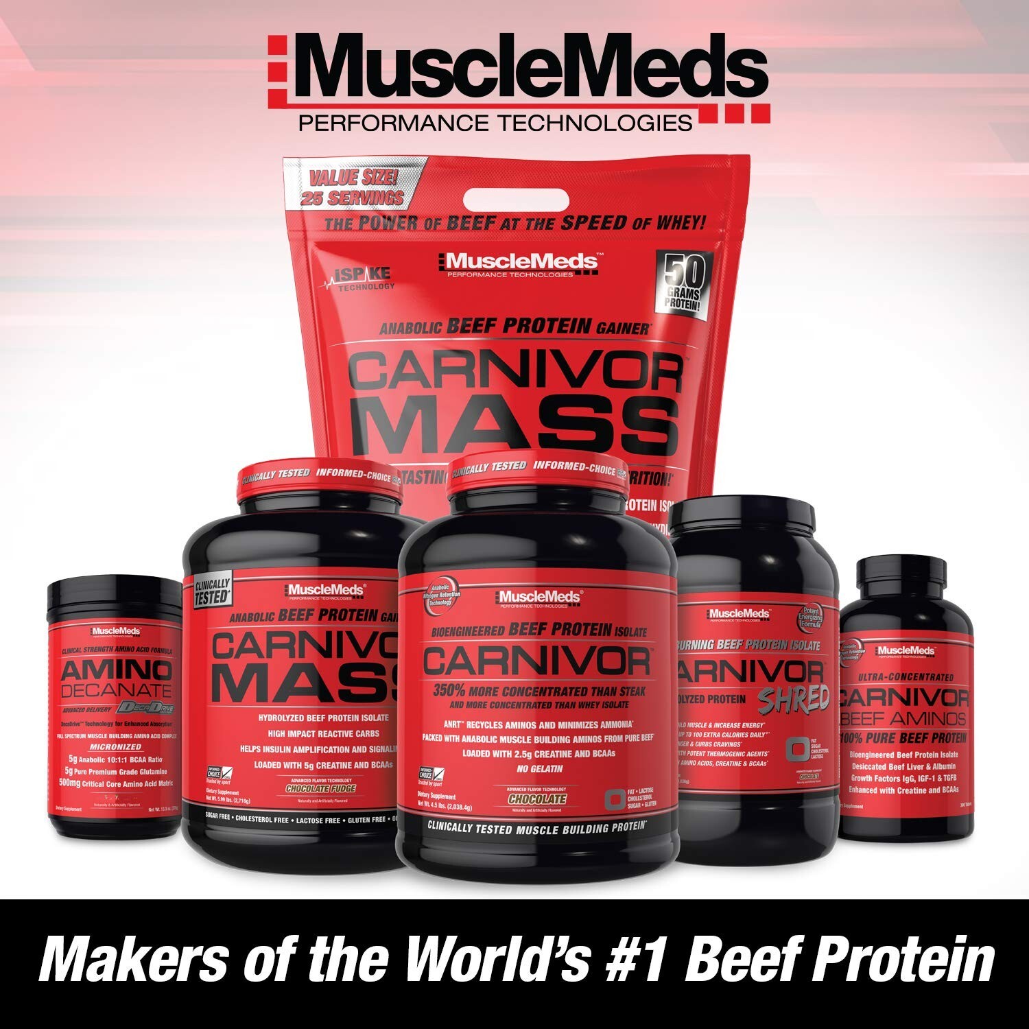 MuscleMeds Carnivor Mass Anabolic Beef Protein Gainer, Vanilla Caramel, 10 Po…