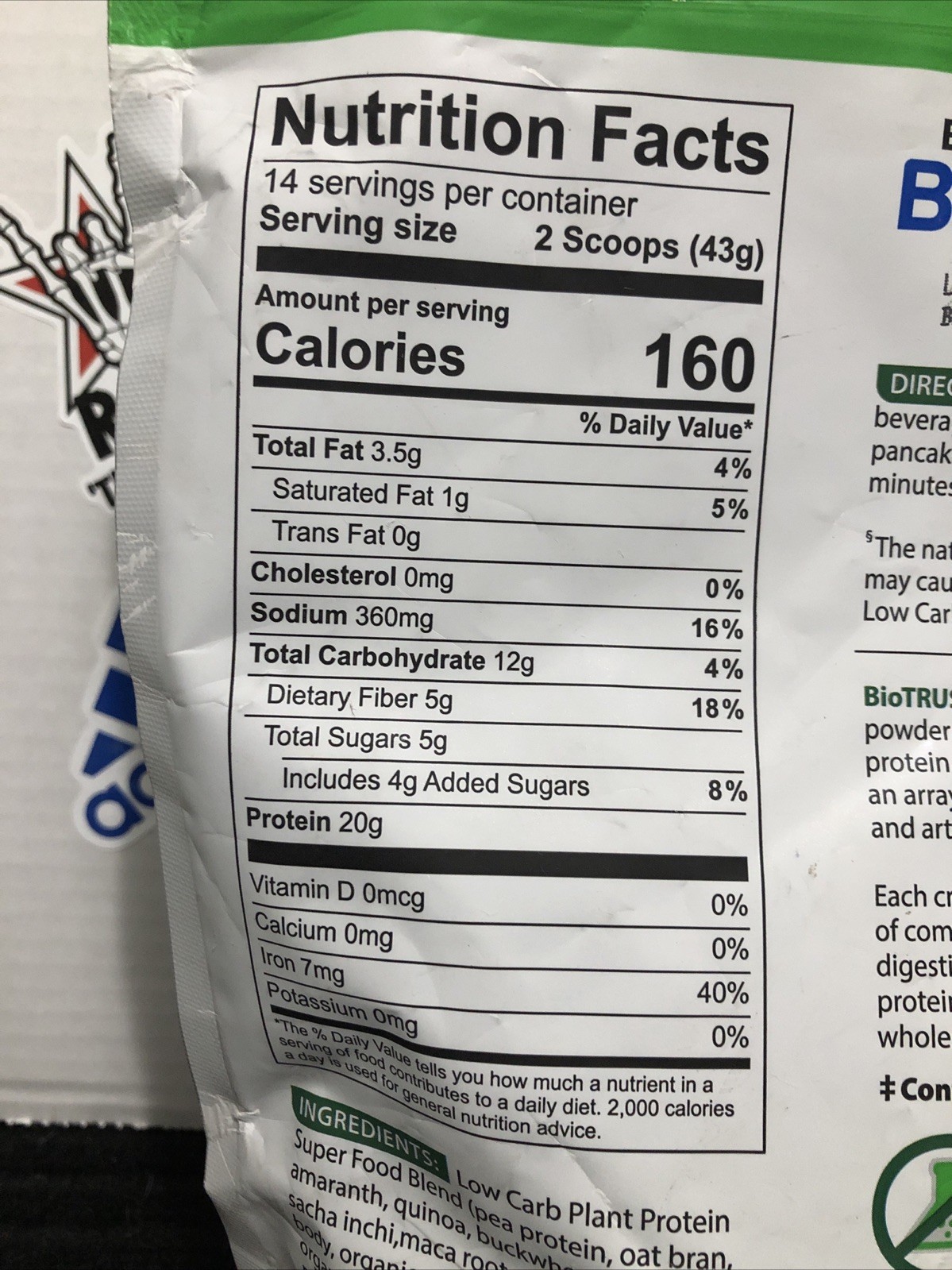 BioTrust Low Carb Plant, Delicious, Creamy, 20 Grams of Clean, Complete BB 8/26