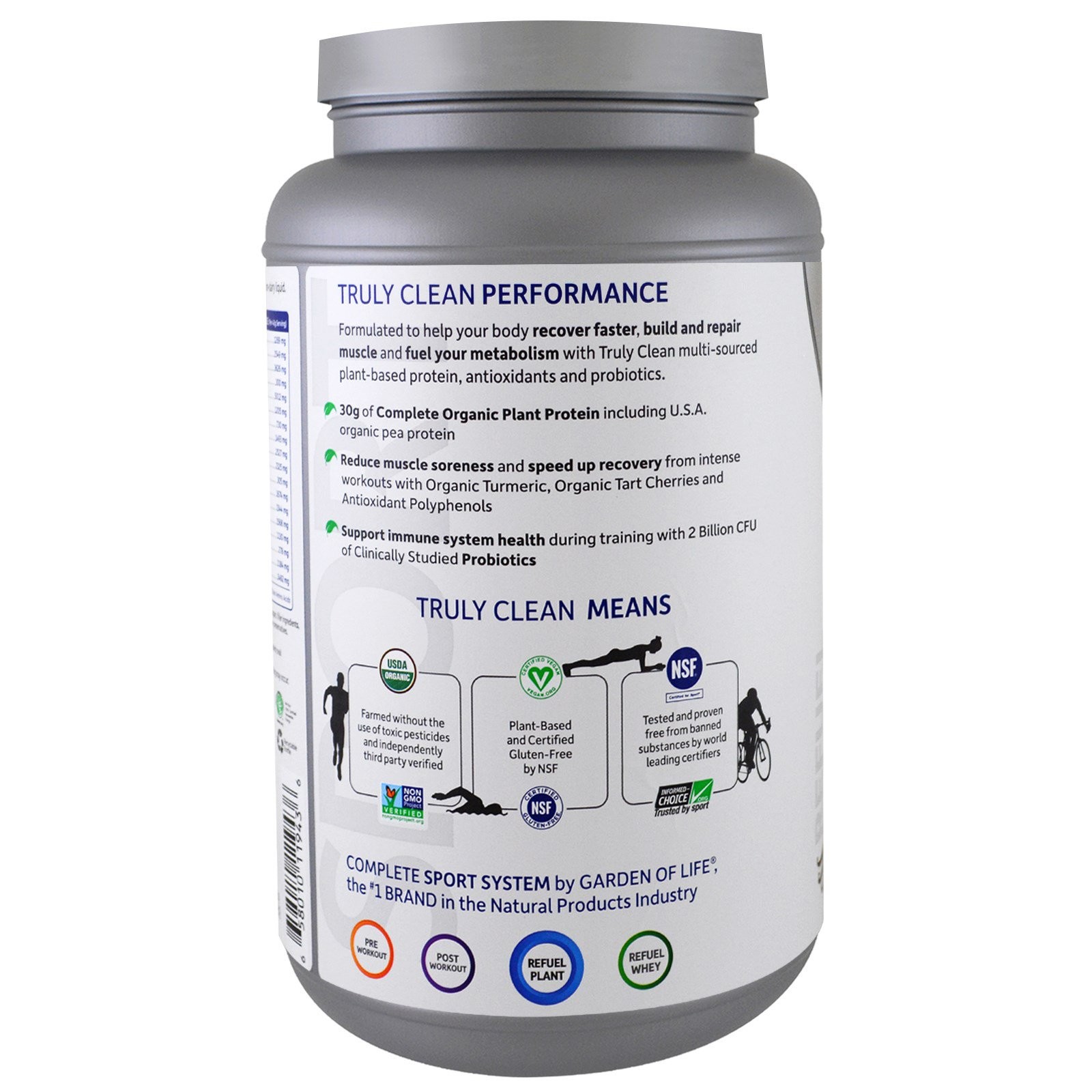 Sport, Organic Plant-Based Protein, Vanilla, 1 lb 12 oz (806 g)