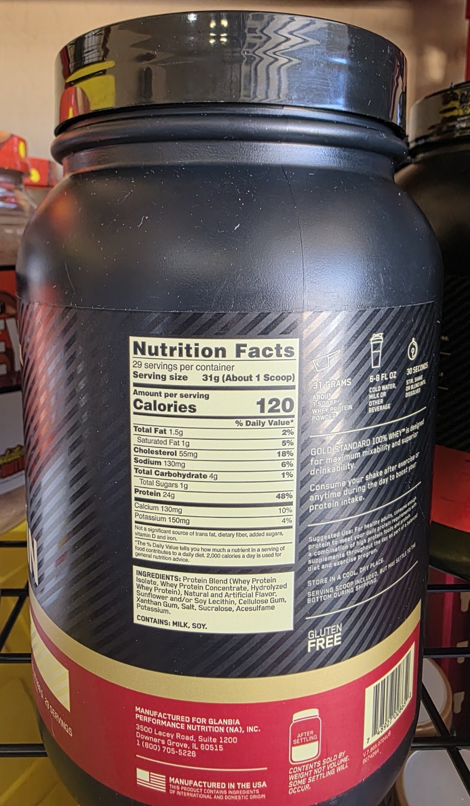 Optimum Nutrition Gold Standard 100% Whey Protein Vanilla Ice Cream, 2 lb