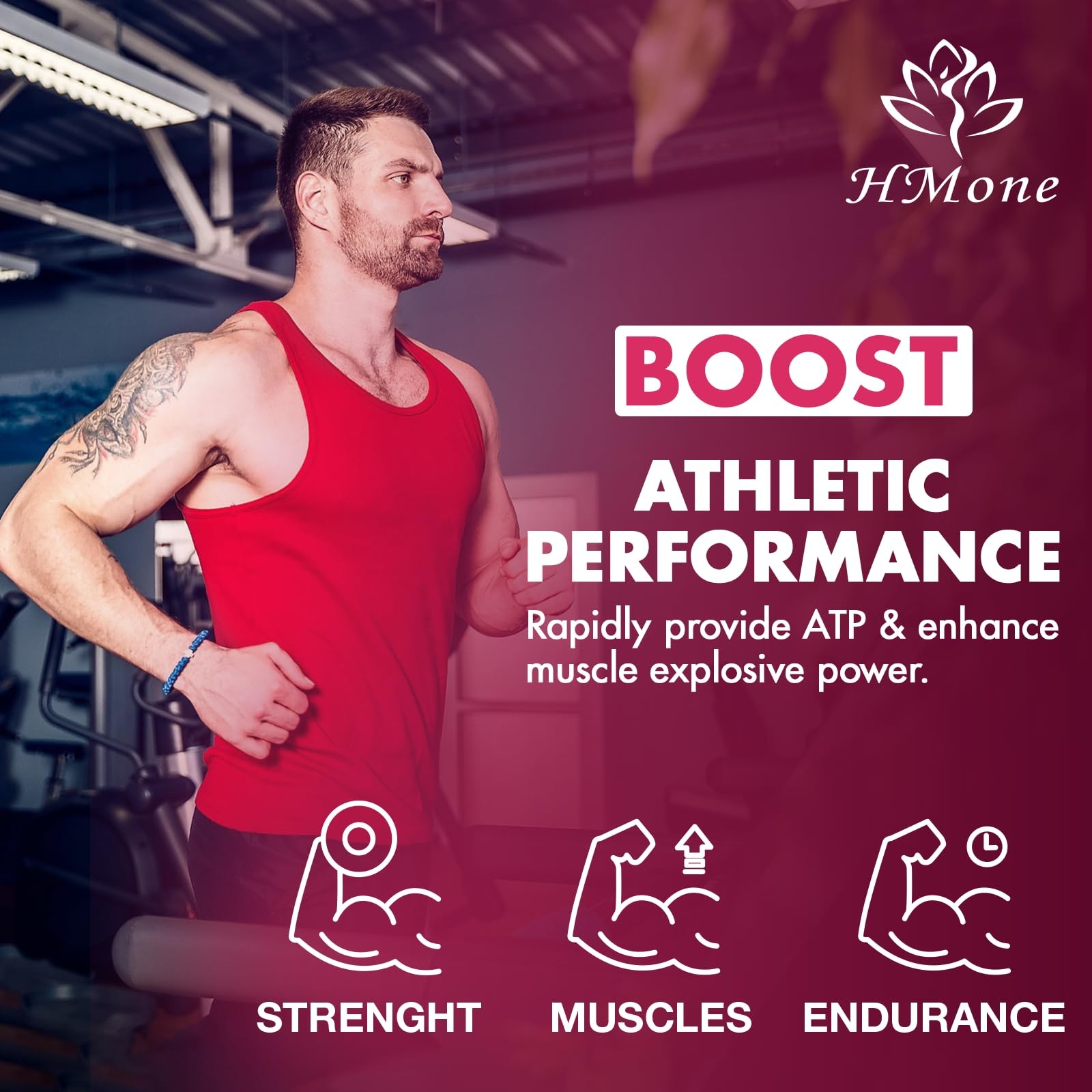 HMone Creatine Monohydrate Gummies – 5g for Men & Women, 80 Count (Pack of 2)