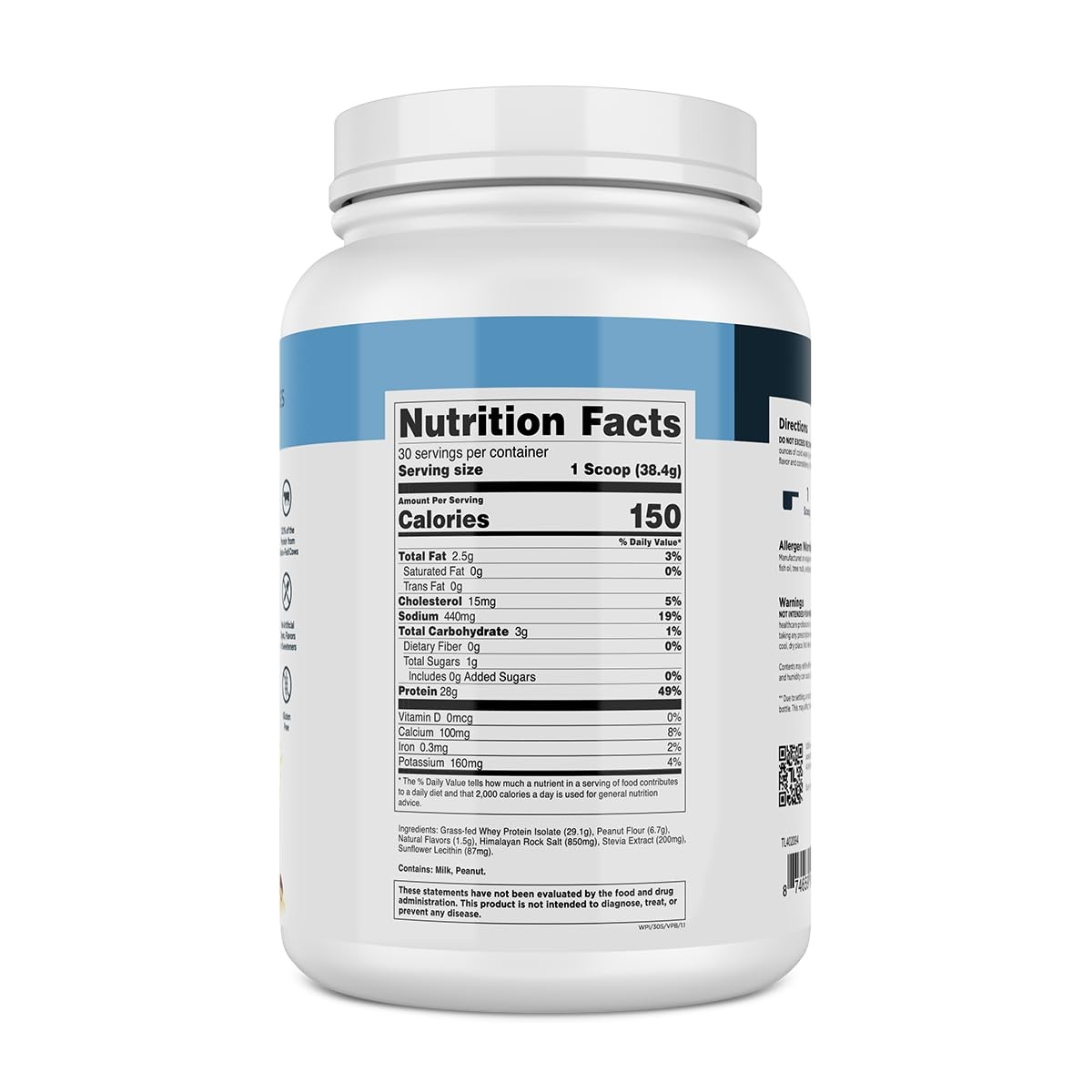 Transparent Labs GrassFed Whey Protein Isolate Naturally Flavored, Gluten Fr…
