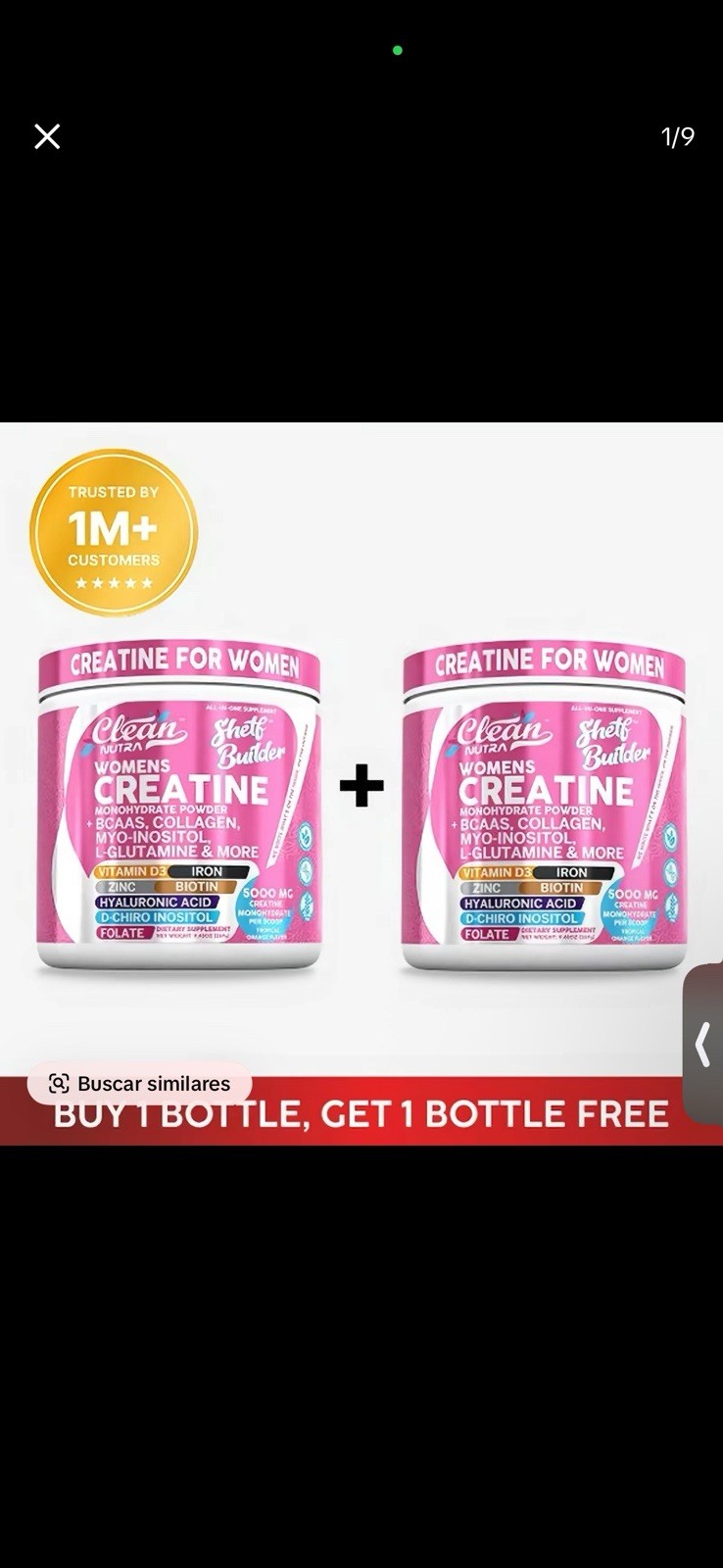 Clean Nutra Women’s Creatine Powder w/ BCAAs Collagen Myo-Inositol L-Glutamine