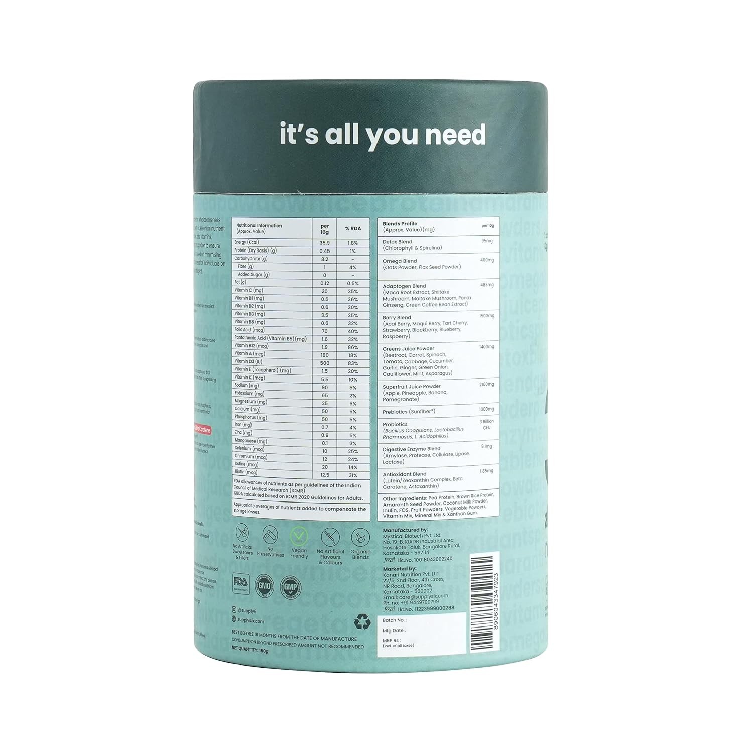 Supply6 360 All In One Nutrition Powder 10gm Each 15 Sachets