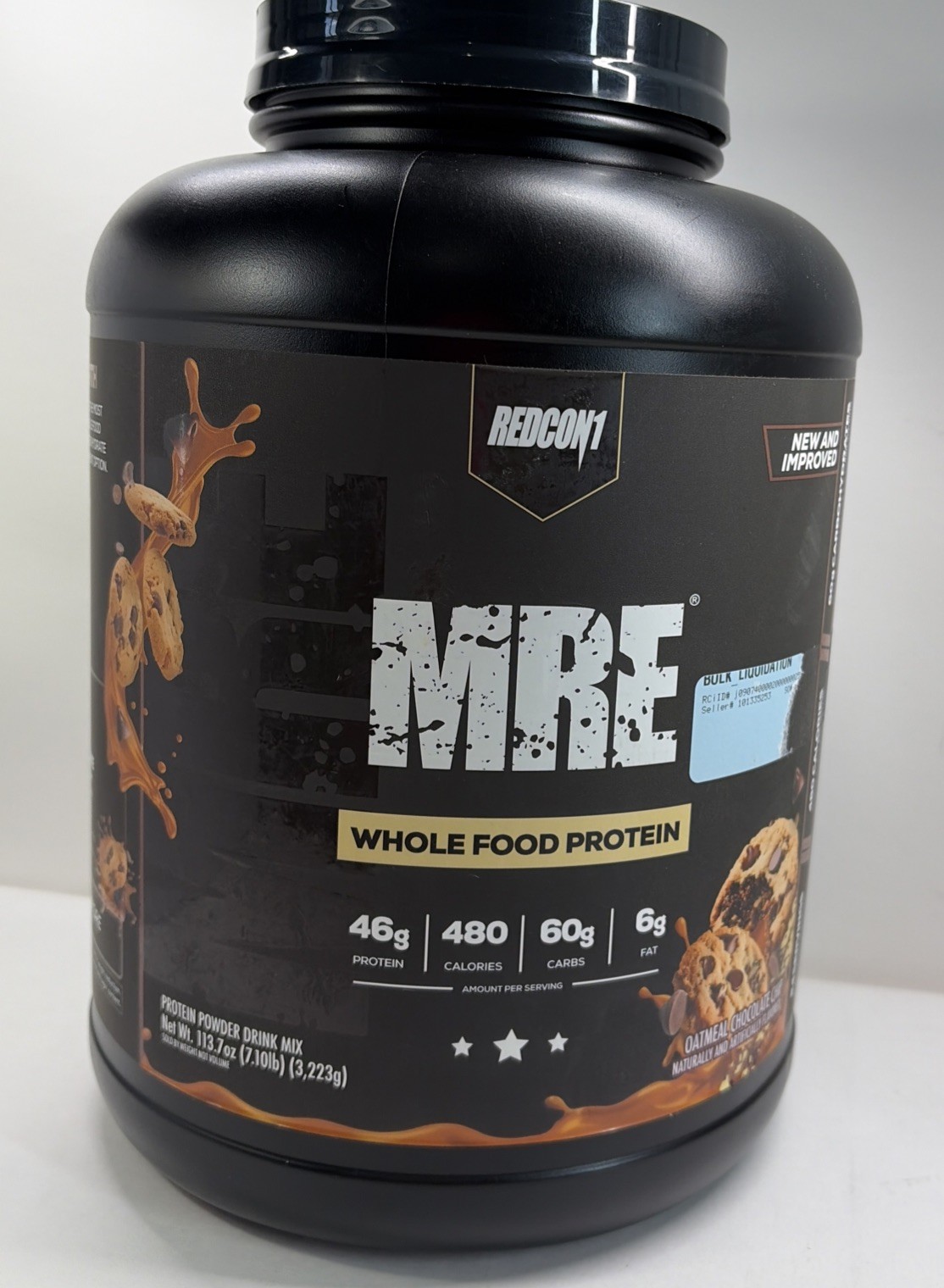REDCON1 MRE MEAL REPLACEMENT Whole Food Protein 7lb OATMEAL CHOCOLATE CHIP.
