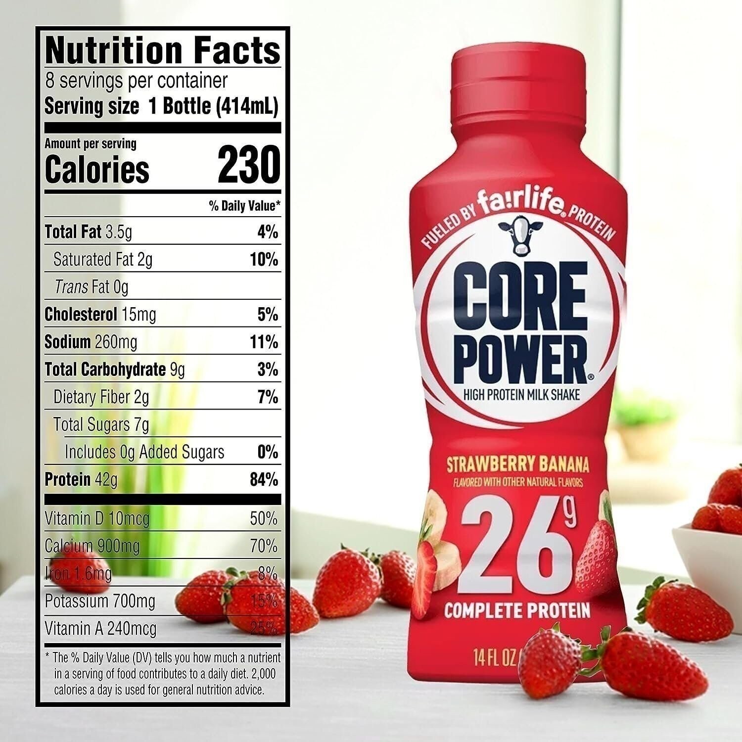 Core Power Protein Shakes 26g |- 2 Chocolate, 2 Vanilla and Strawberry…