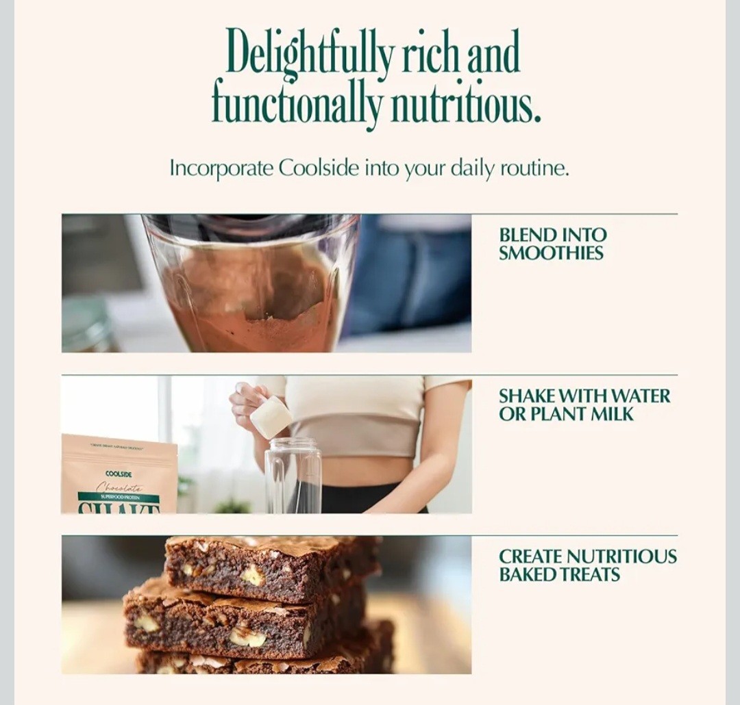 Coolside Superfood Vegan Protein Powder Chocolate 20g Plant Based 15 Servings