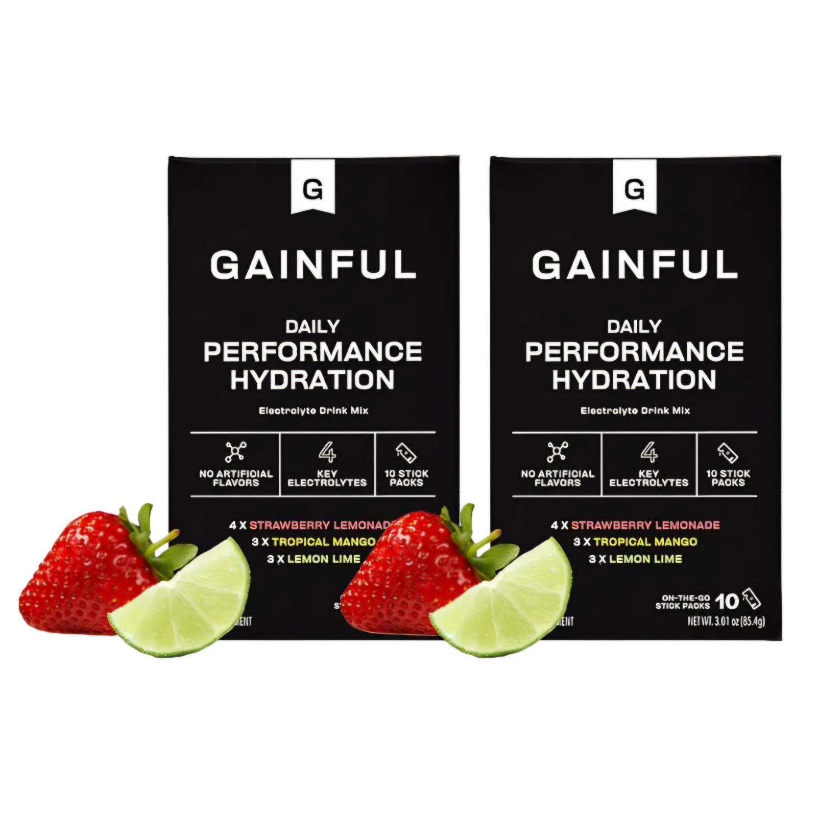 Gainful Hydration Packets Variety 2 Pack Decaffeinated w/ Electrolytes 20 Sticks